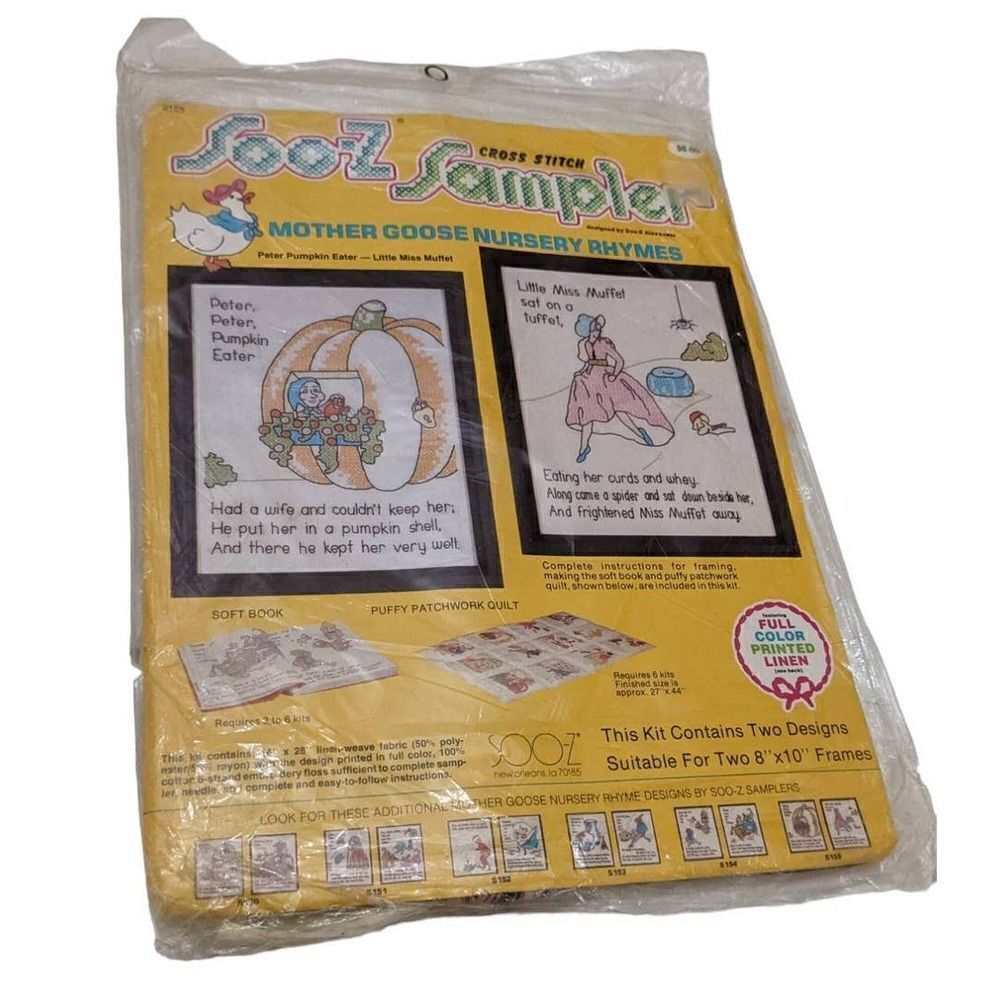 Soo-z Cross Stitch Sampler Kit S155 Mother Goose Nursery Rhymes Vintage‎